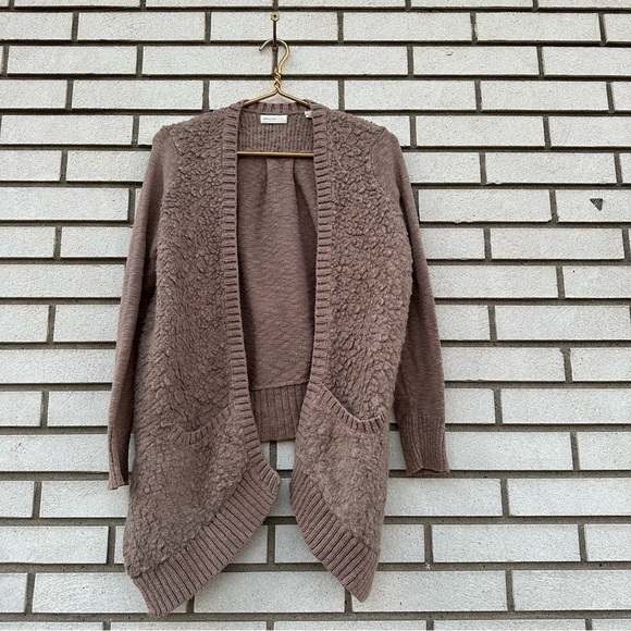 Anthropologie Sleeping on Snow Slubby Boucle Cardigan Mohair Tan - Picture 7 of 14